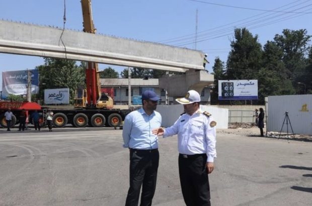 با نصب هشتمین تیر پل،پیشرفت تقاطع غیر همسطح نیروی دریایی رشت به ۴۰ درصد رسید