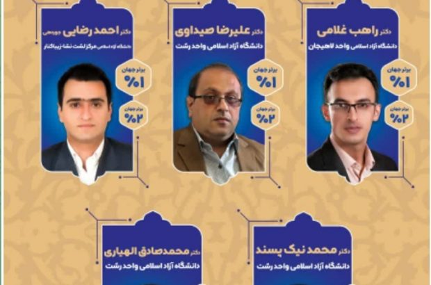 پنج عضو هیات علمی دانشگاه آزاد اسلامی گیلان در بین یک و دو درصد برتر دانشمندان پراستناد جهان قرار گرفتند پنج عضو هیات علمی دانشگاه آزاد اسلامی گیلان در بین یک و دو درصد برتر دانشمندان پراستناد جهان قرار گرفتند